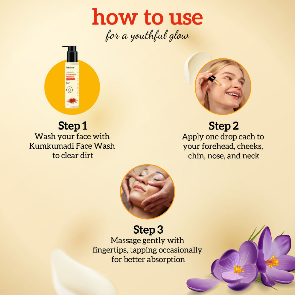 Kumkumadi Face Oil, Ayurvedic Glow Formula, Reduces Blemishes, Fine Lines, for All Skin