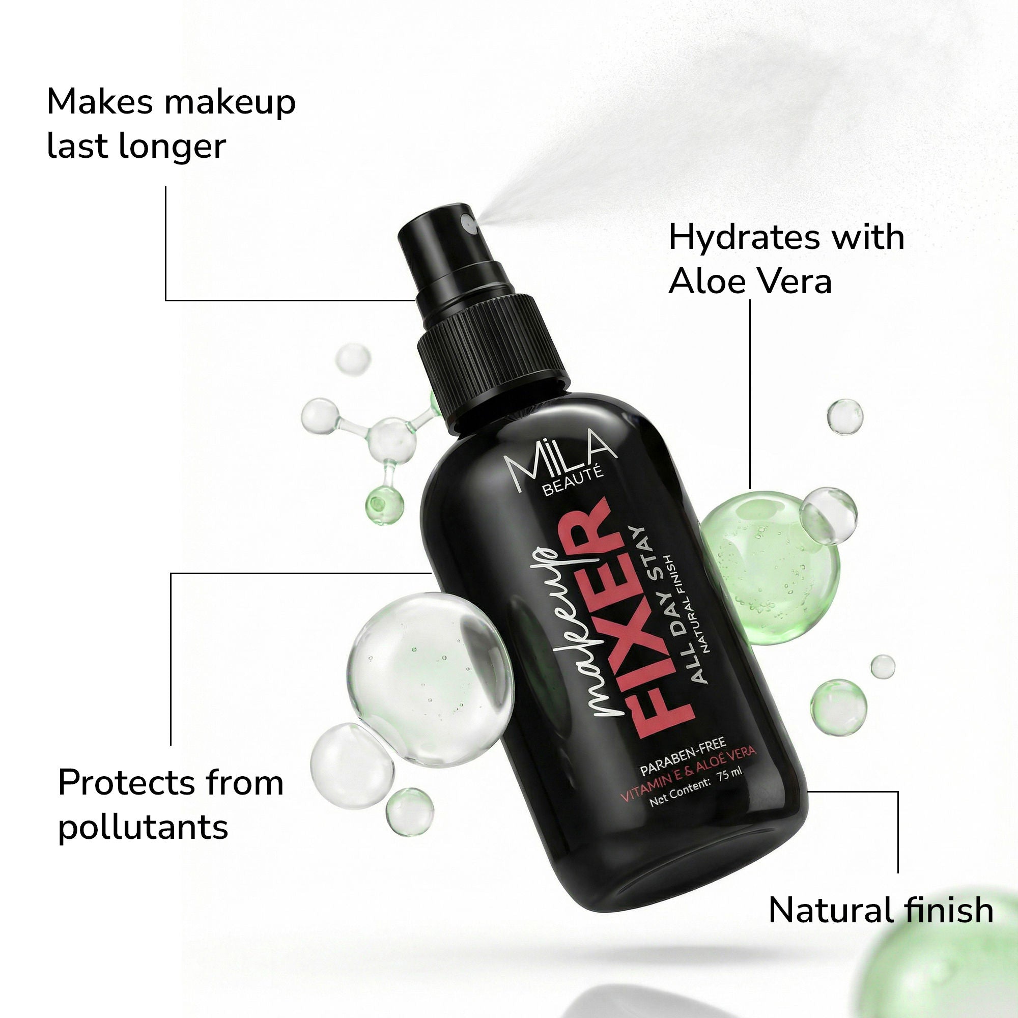 Non Sticky & Long Lasting Makeup Fixer with Aloe Vera and Vitamin E