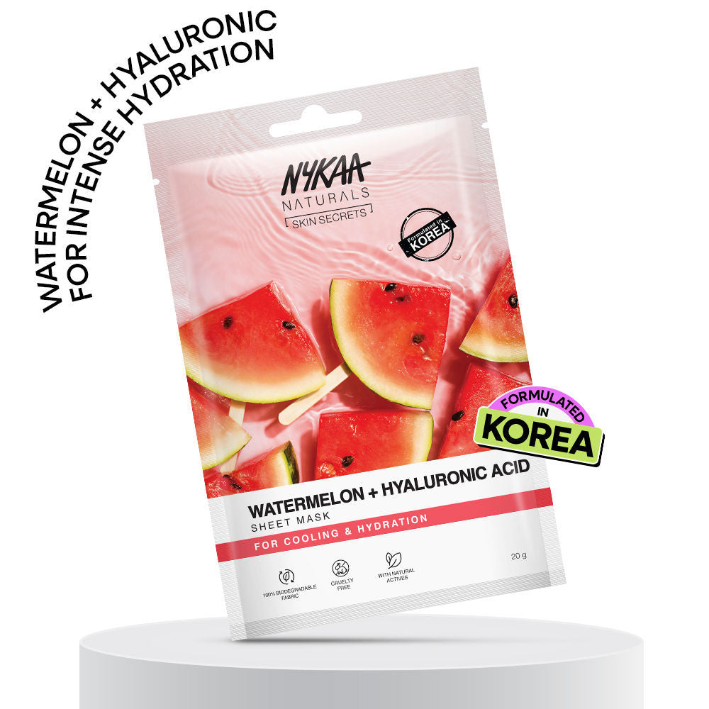 Nykaa Green Tea + Aloe Vera Sheet Mask For Hydrated Skin - Formulated in Korea - For All Skin Types - Watermelon And Hyaluronic Acid