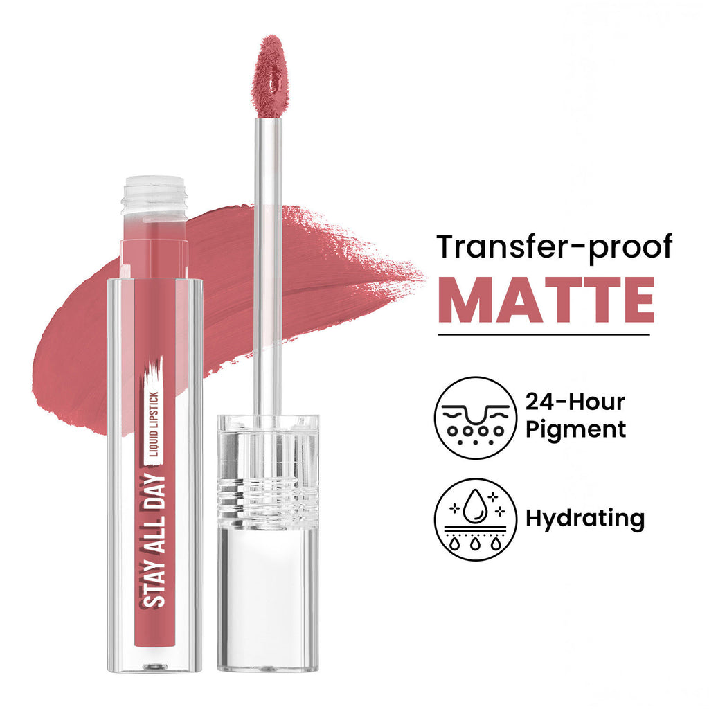 Stay All Day Liquid Lipstick 24 Hour Stay Transfer-Proof - 4 Intimate Pink