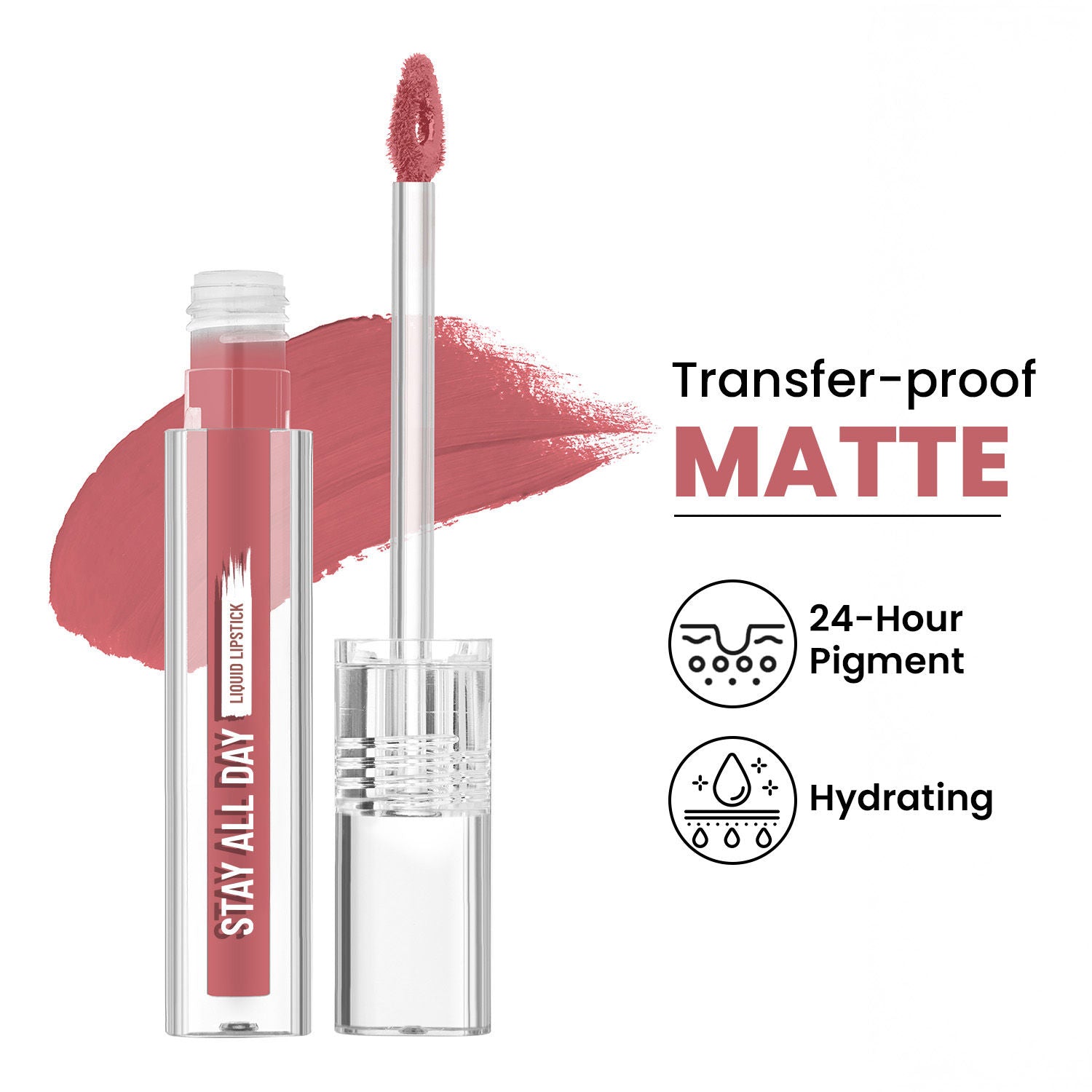 Stay All Day Liquid Lipstick 24 Hour Stay Transfer-Proof - 4 Intimate Pink