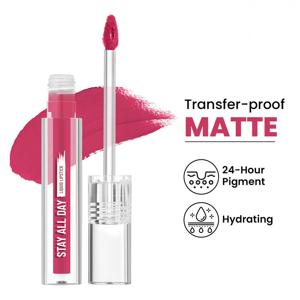 Stay All Day Liquid Lipstick 24 Hour Stay Transfer-Proof - 15 Demure Pink