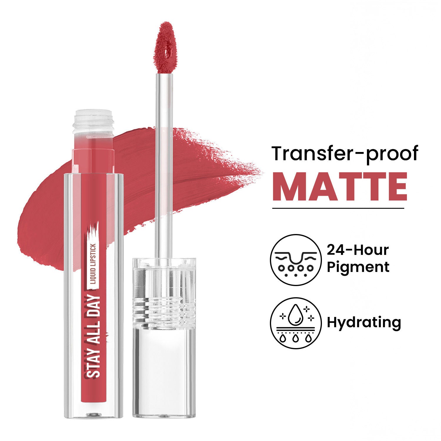 Stay All Day Liquid Lipstick 24 Hour Stay Transfer-Proof - 16 Knockout Pink