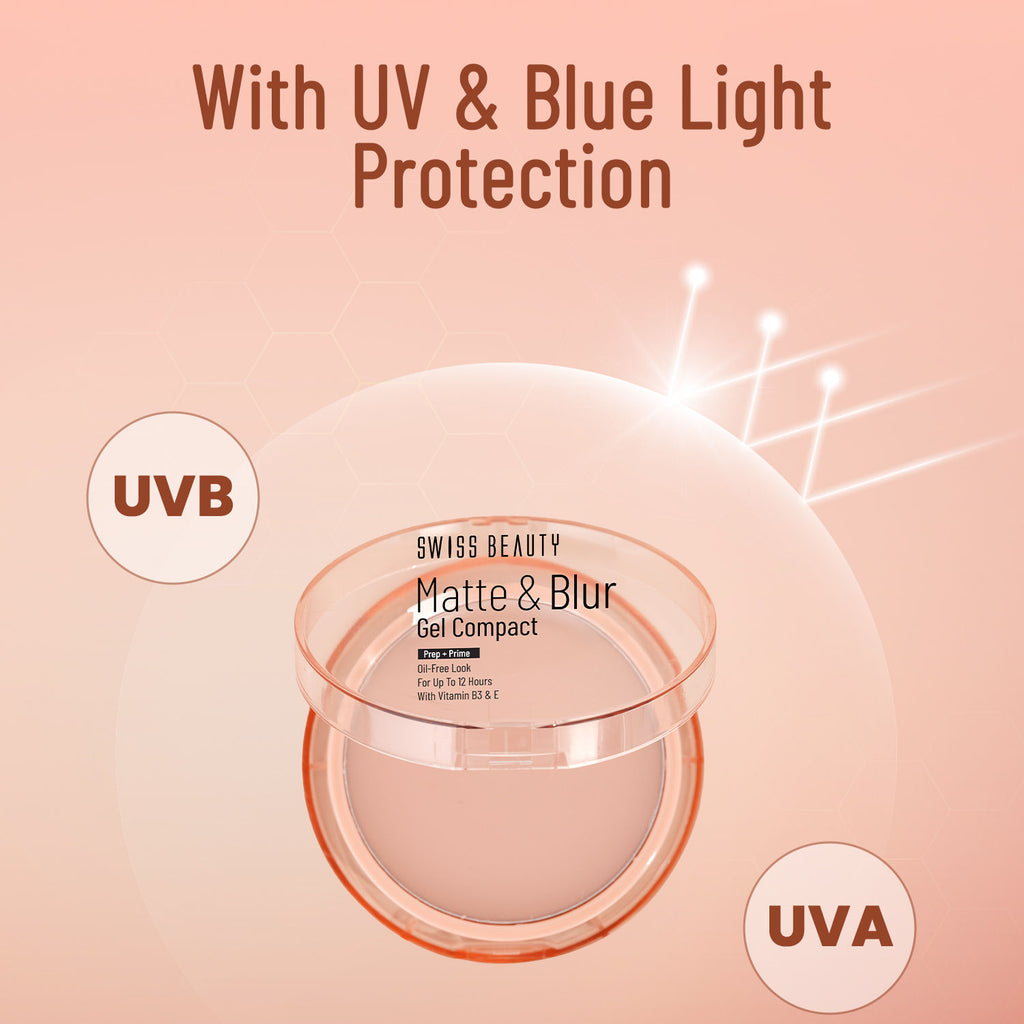 Matte & Blur Balm Gel Compact With Vitamin E Prep+ Primer 12-Hour Stay |Oil Free