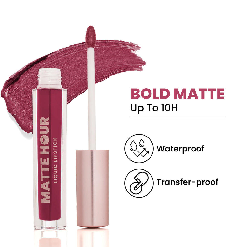 Matte Hour Waterproof Liquid Lipstick, Up To 10-Hour - 6 Berry Fizz