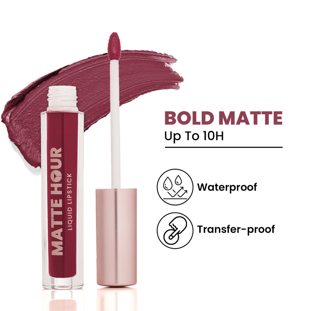 Matte Hour Waterproof Liquid Lipstick, Up To 10-Hour - 14 Mulled Merlot