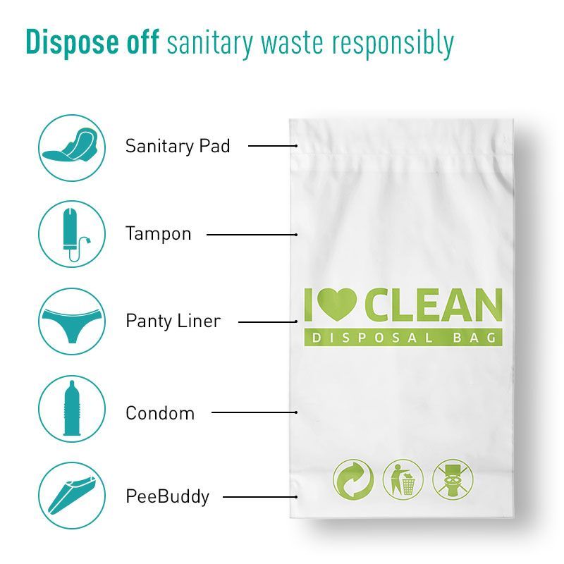 Sanitary Disposal Bags for Discreet Disposal of Intimate Products (45 Bags)