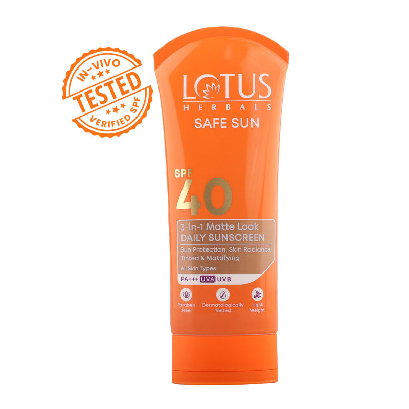 SafeSun 3in1 Matte Look Daily Sunscreen SPF 40 PA+++ ,Tinted & Dermatologically Free - 50g