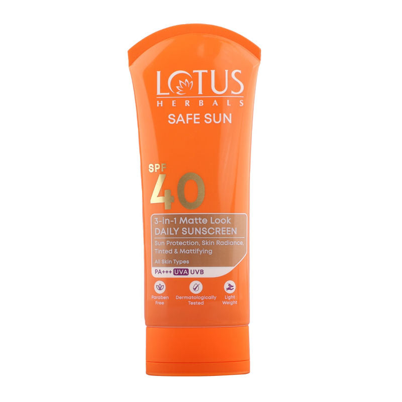 SafeSun 3in1 Matte Look Daily Sunscreen SPF 40 PA+++ ,Tinted & Dermatologically Free