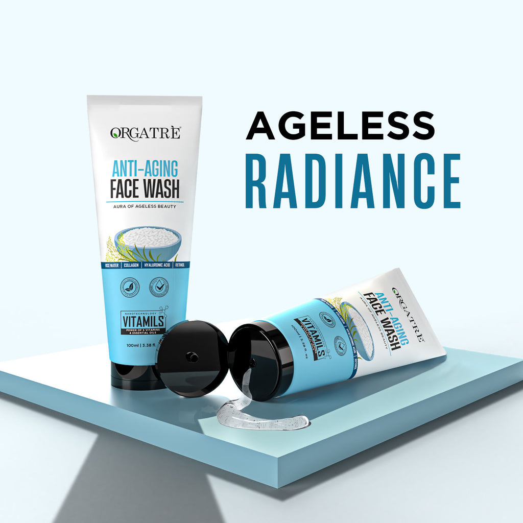 Anti-Aging Face Wash With Rice Water, Collagen, Hyaluronic Acid & Retinol For Youthful Skin