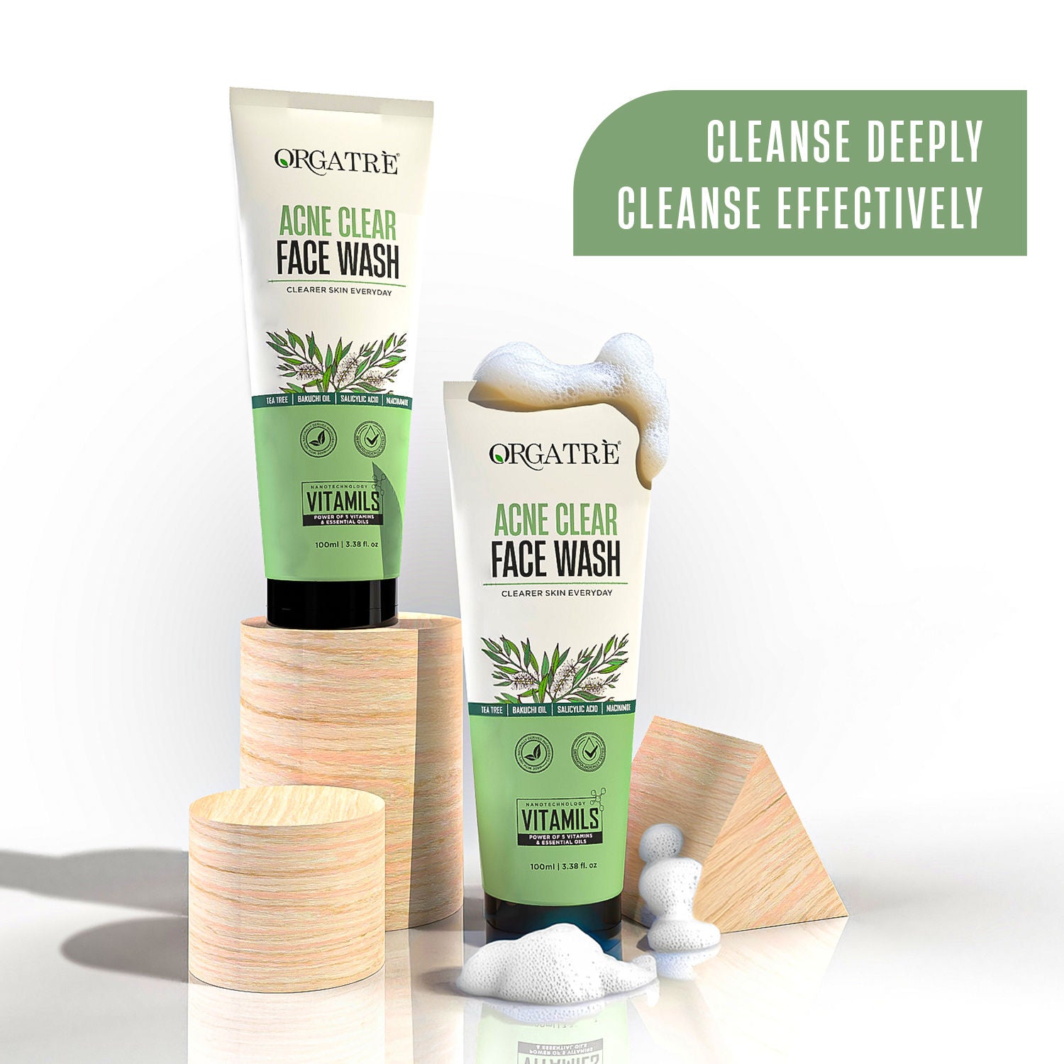 2% Salicylic Acid & Niacinamide Acne Clear Face Wash With Tea Tree For Acne-Prone Skin