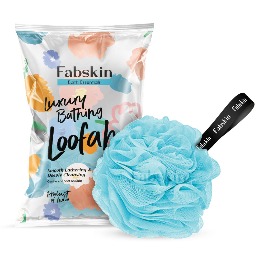 Luxury Bathing Round Loofah Bath Sponge - Blue