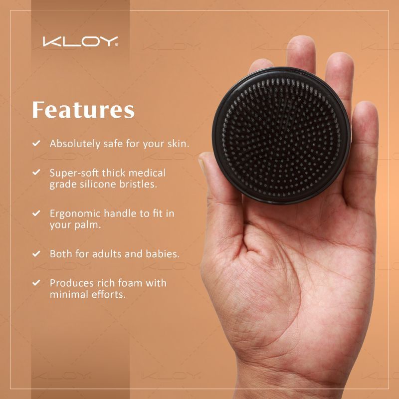 Bath & Shower Massager Body Brush With Soft Silicone Bristles - Black