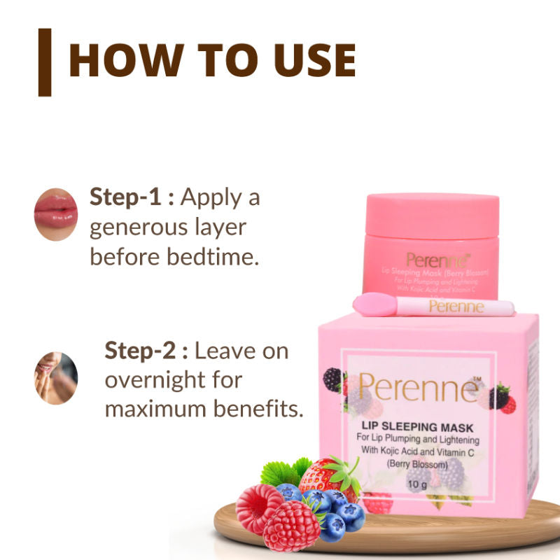 Lip Sleeping Mask With Kojic Acid & Vitamin C - Berry Blossom