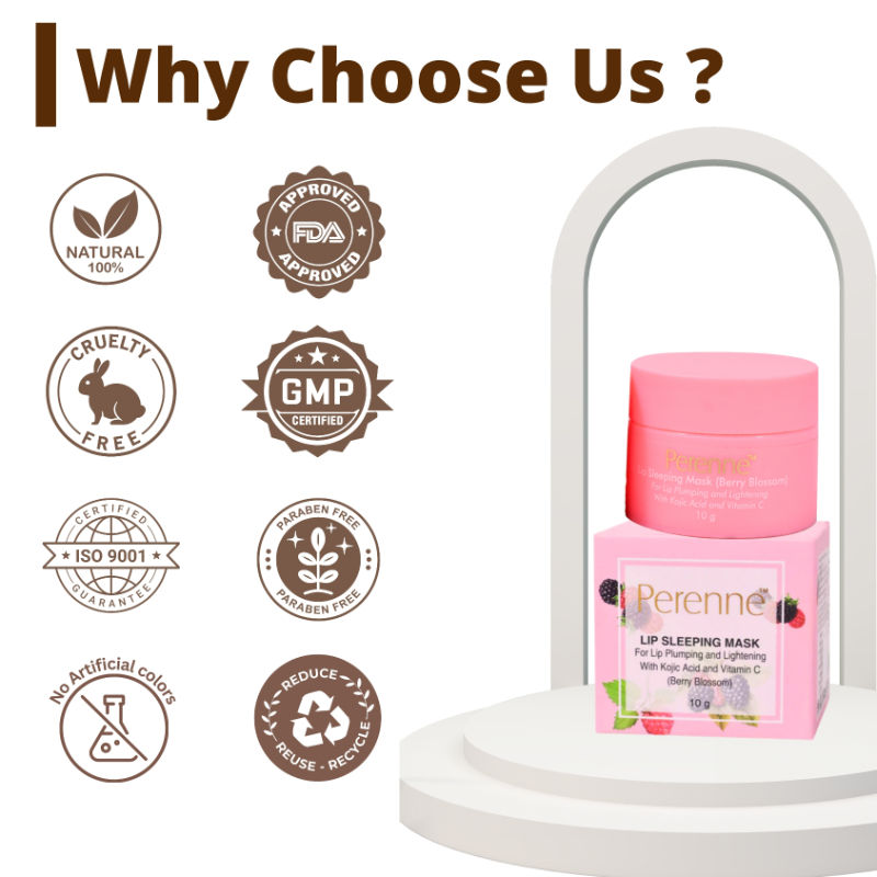 Lip Sleeping Mask With Kojic Acid & Vitamin C - Berry Blossom