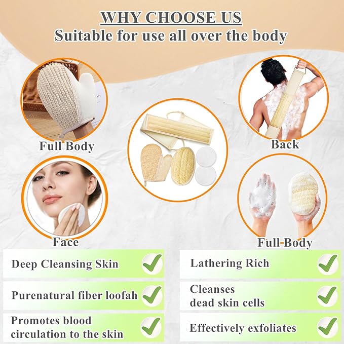 Natural Exfoliating Bath Gloves & TAN Remover (pair)