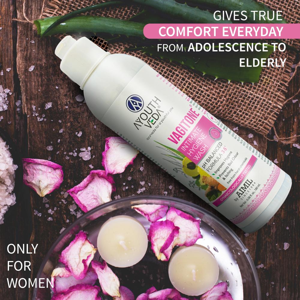 Vagitone Intimate Wash with Sphatika, Aloe & Amla to Maintain pH Balance & Prevent Odour