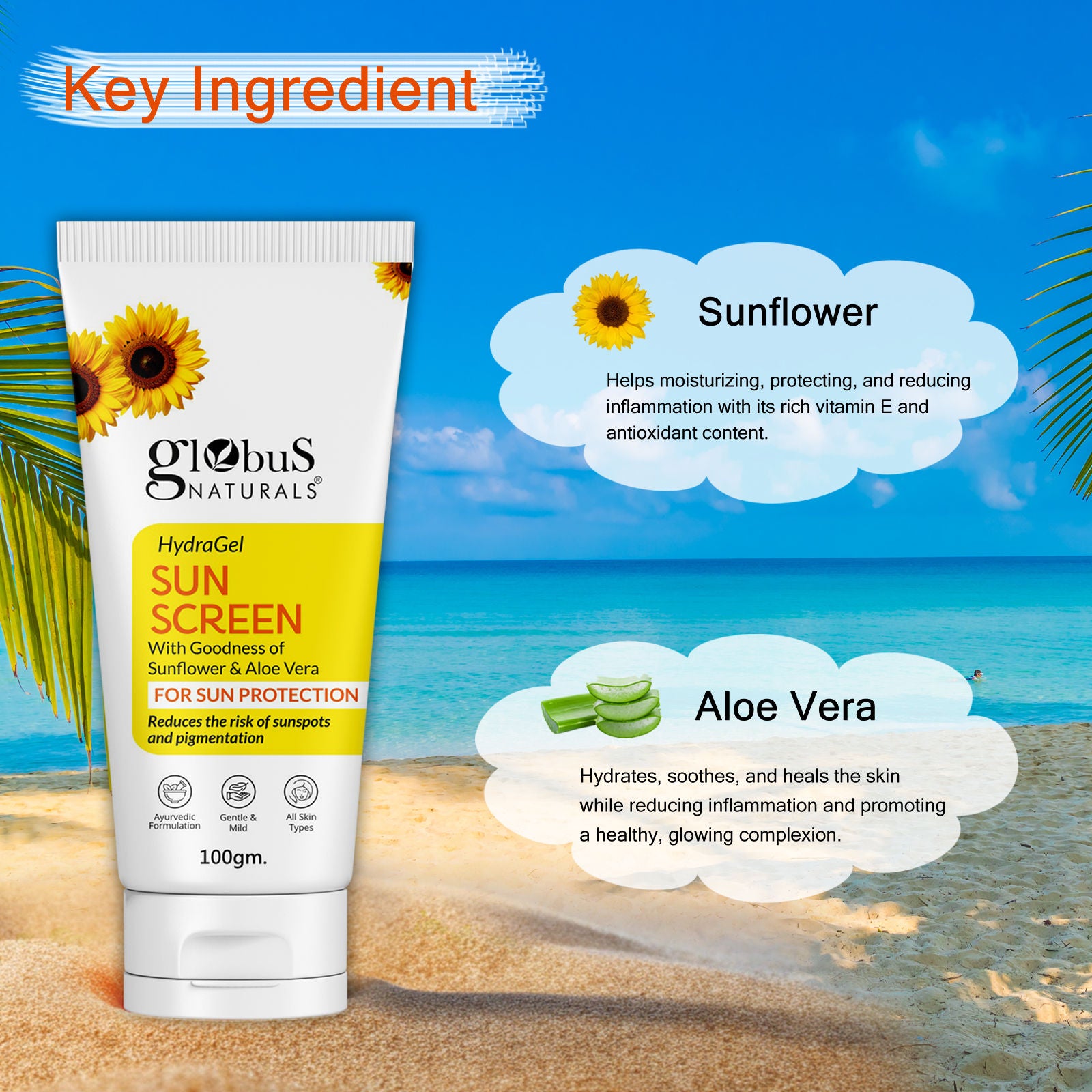Hydragel Sunscreen With Goodness Of Sunflower & Aloe Vera For Sun Protection