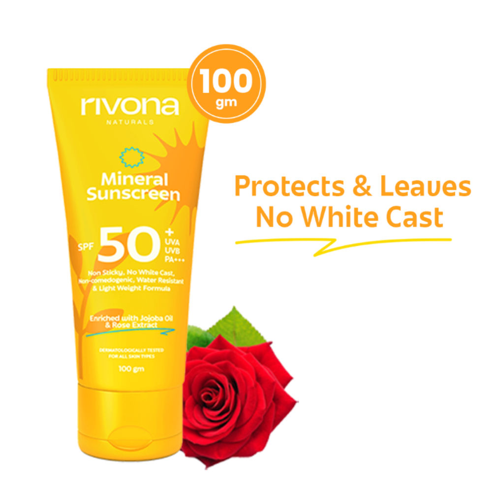 Mineral Sunscreen SPF 50 PA+++ Non-Sticky And No White Cast For All Skin Types - 100g