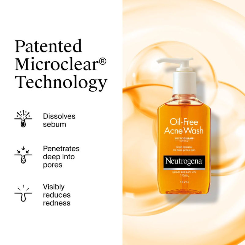 Oil Free Acne Cleansing Face Wash with 2% Salicylic Acid for Acne Prone & Oily Skin