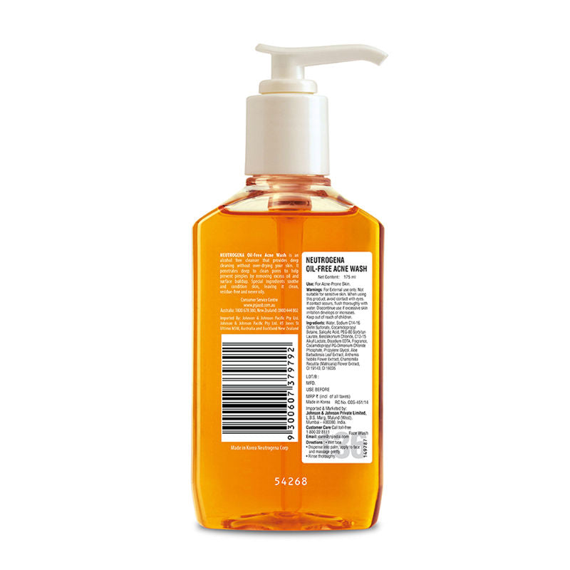 Oil Free Acne Cleansing Face Wash with 2% Salicylic Acid for Acne Prone & Oily Skin