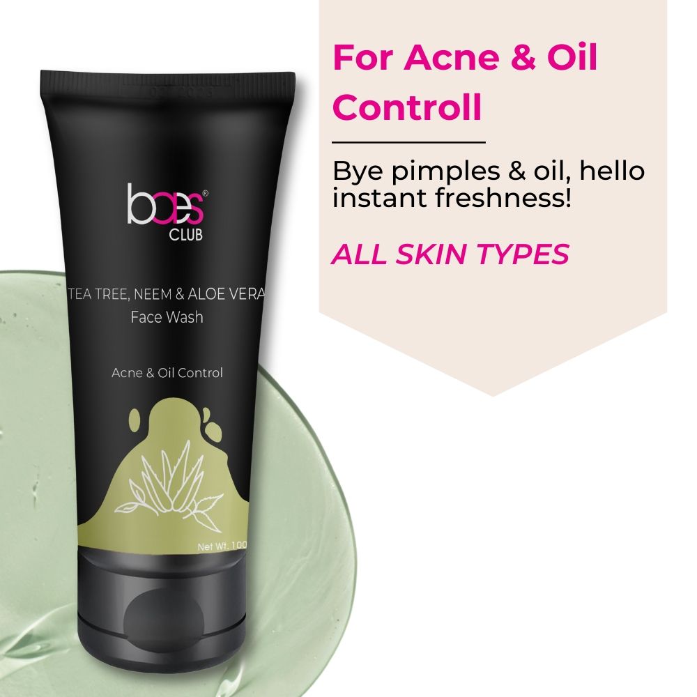 Tea Tree, Neem & Aloe Vera Face Wash With Vitamin E For Acne & Oil Control Unisex