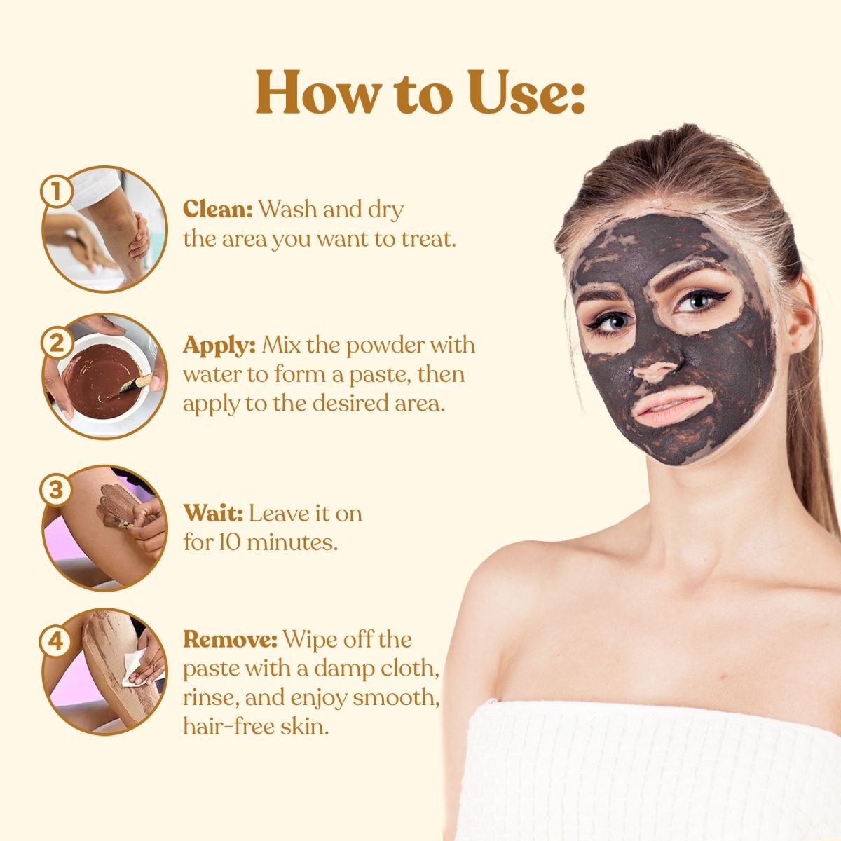 Natural Chocolate Facial Hair Removal Powder