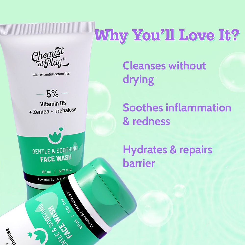 Gentle & Soothing Facewash, 100% soap & fragrance-free, Soothes & hydrates