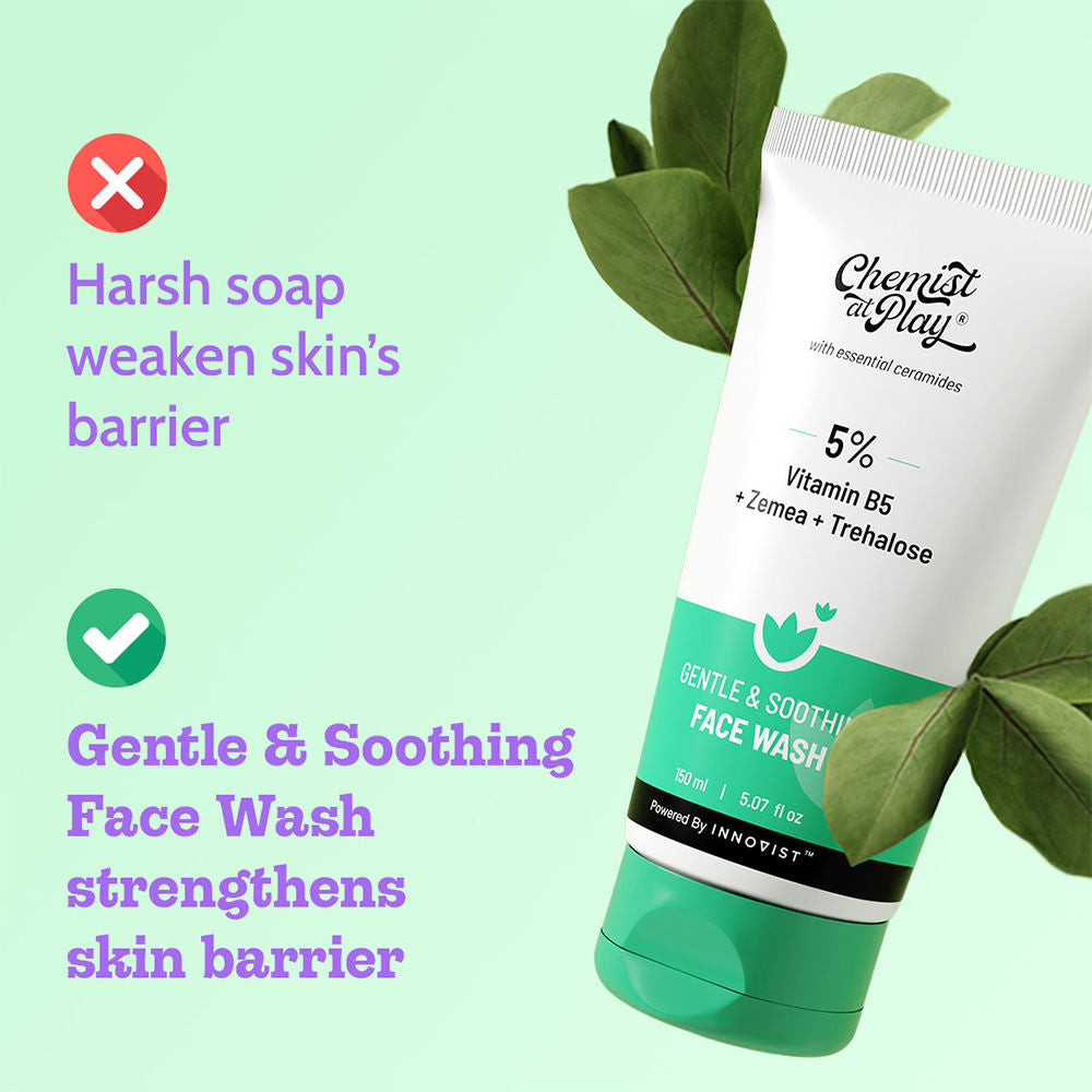 Gentle & Soothing Facewash, 100% soap & fragrance-free, Soothes & hydrates