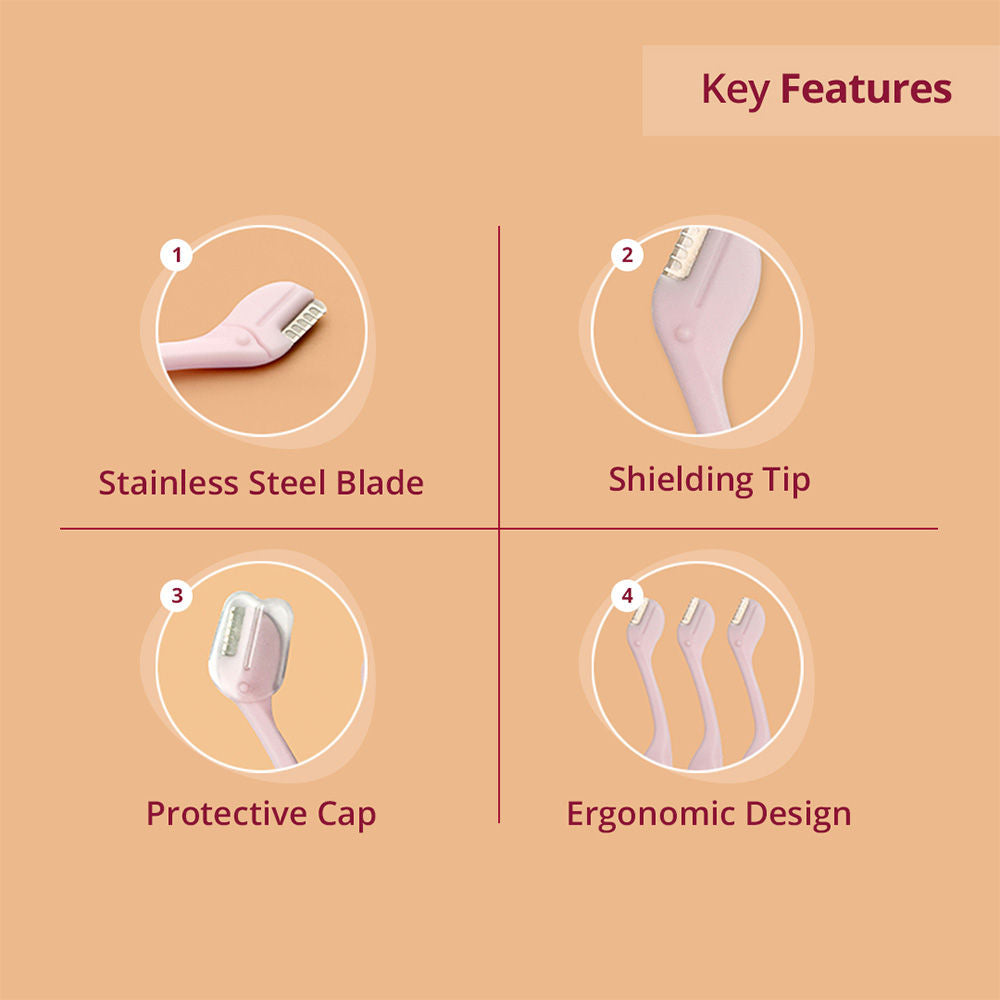 Eyebrow Razor - For Salon-Like Eyebrows - Suitable for Sensitive Areas - 3 units