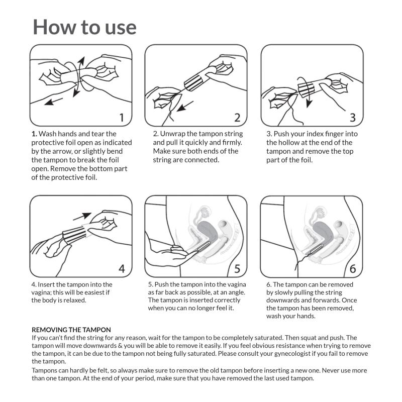 Fda Approved Period Made Easy Non Applicator Tampons (20) For Medium & Regular Flow