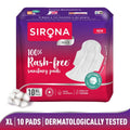 Cottony Soft Rash Free Sanitary Pads For Women, 10 Pcs (Xl), Ultra Soft, Breathable Top Layer