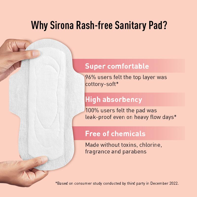 Cottony Soft Rash Free Sanitary Pads For Women, 10 Pcs (Xl), Ultra Soft, Breathable Top Layer