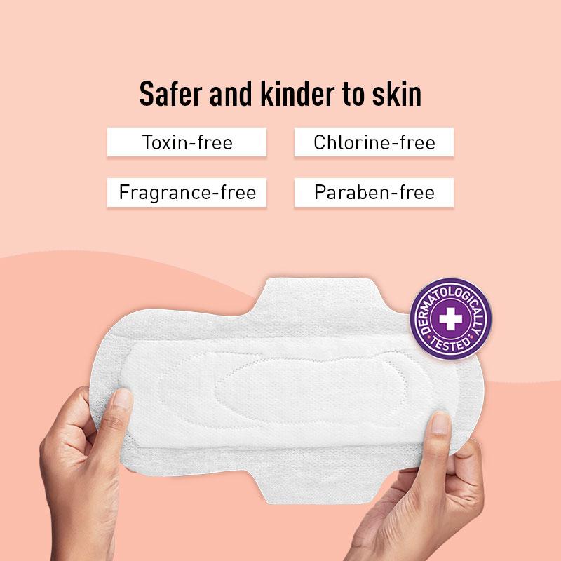 Cottony Soft Rash Free Sanitary Pads For Women, 10 Pcs (Xl), Ultra Soft, Breathable Top Layer