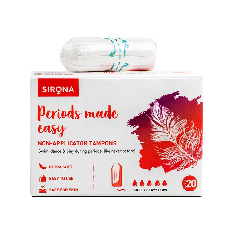 Fda Approved Tampons for Super Heavy Flow, High Absorption & Biodegradable, 360° Leakproof