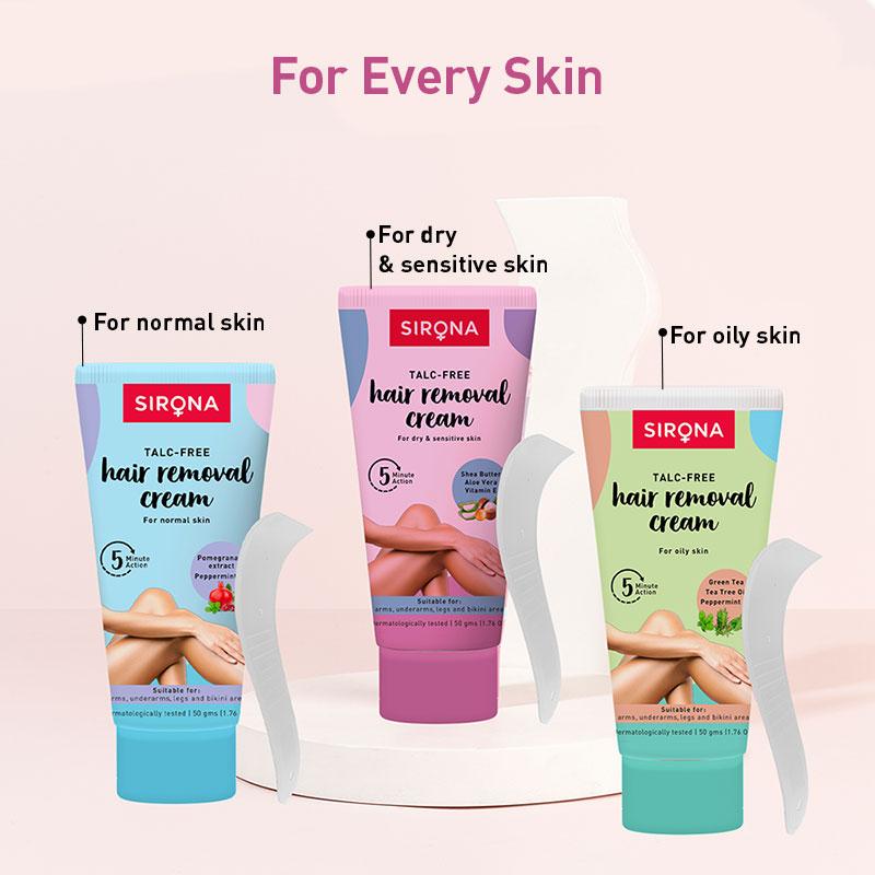 Talc Free Hair Removal Cream For Dry & Sensitive Skin With Aloevera, Vitamin E & Shea Butter