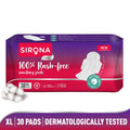 Cottony Soft Rash Free Sanitary Pads For Women, 30 Pcs (Xl) Ultra Thin & Breathable Top Layer
