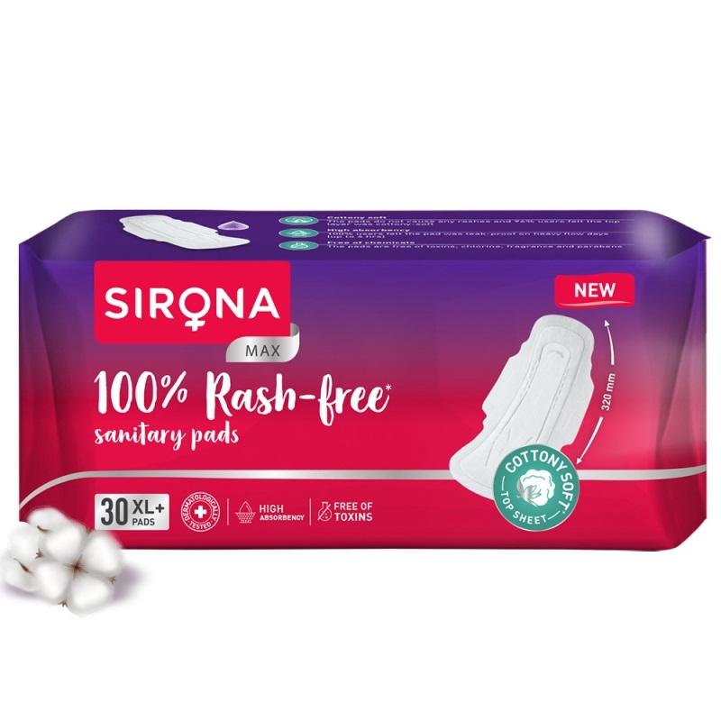 Cottony Soft Rash Free Sanitary Pads For Women 30 Pcs (Xl+) Ultra Thin & Breathable Top Layer