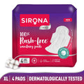 Cottony Soft Rash Free Sanitary Pads For Women, 4 Pcs (XL), Ultra Thin & Breathable Top Layer