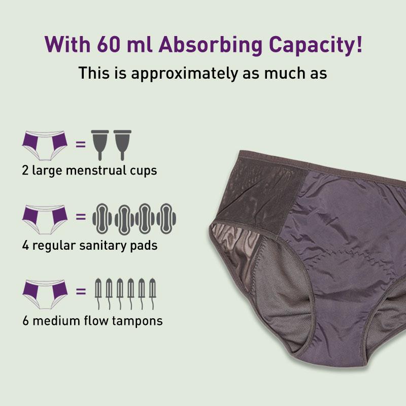 Reusable Period Panties (M), Leak Proof Protection For Periods, Urinary & Vaginal Discharge