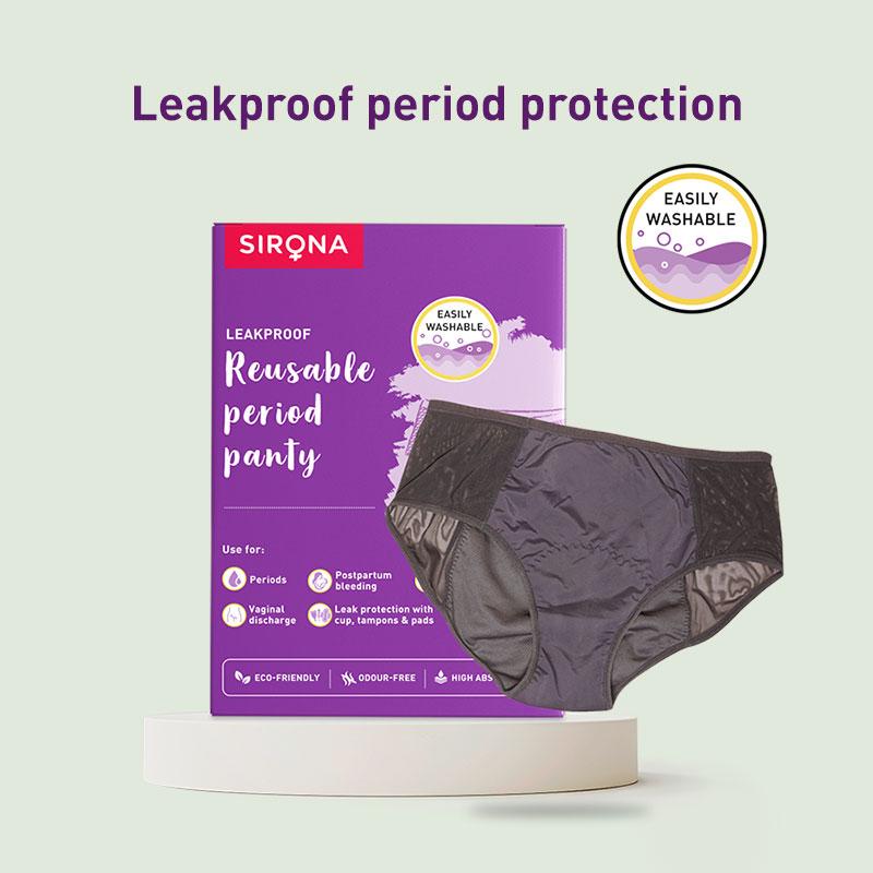 Reusable Period Panties (L), Leak Proof Protection For Periods, Urinary & Vaginal Discharge
