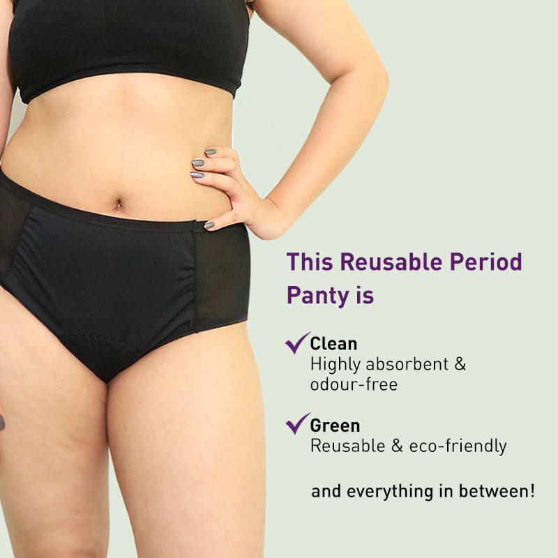 Reusable Period Panties (L), Leak Proof Protection For Periods, Urinary & Vaginal Discharge