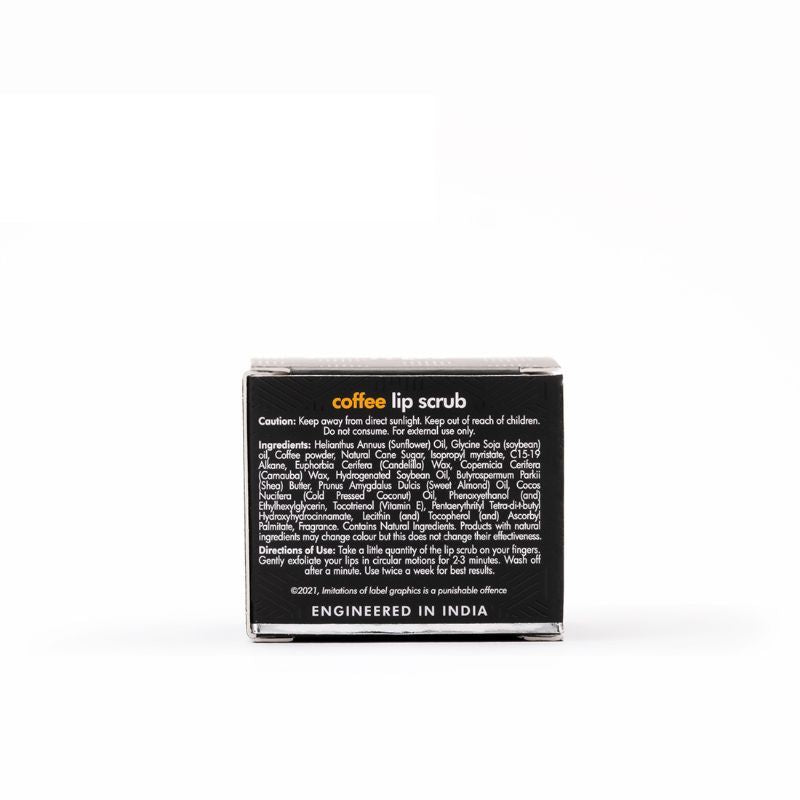 Coffee Lip Scrub for Chapped & Pigmented Lips - Natural, Vegan & Beeswax Free