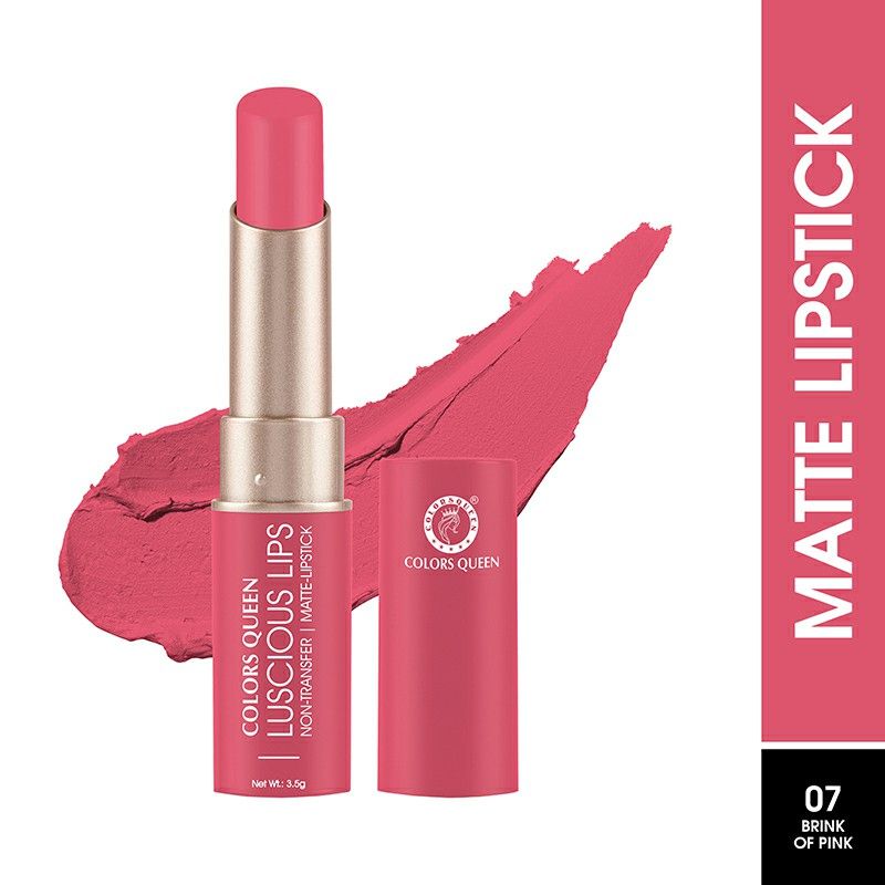 Luscious Lips Non Transfer Matte Lipstick - 07 Brink Of Pink