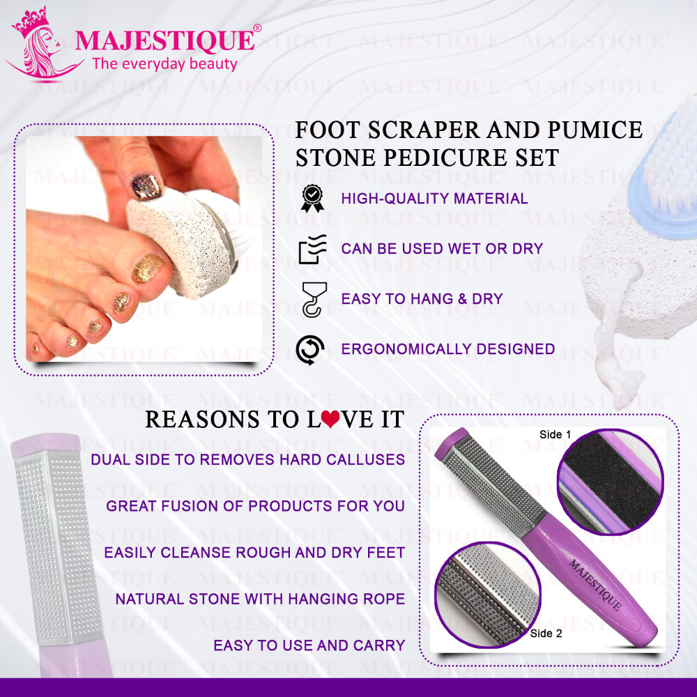 Foot Scraper And Pumice Stone Pedicure Set - Color May Vary