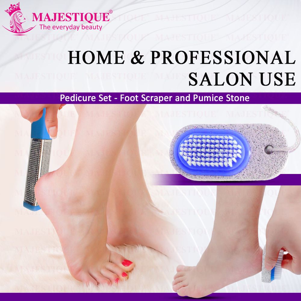 Foot Scraper And Pumice Stone Pedicure Set - Color May Vary