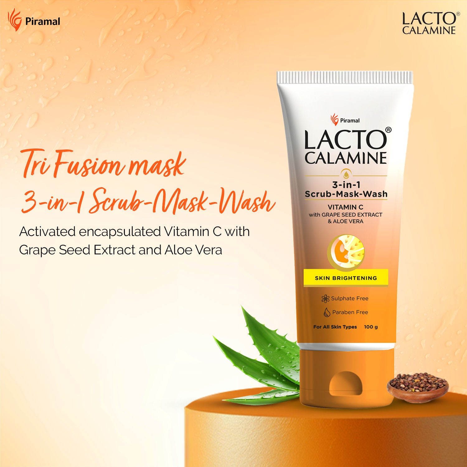 3 - In - 1 Vitamin C Face Scrub - Mask - Wash