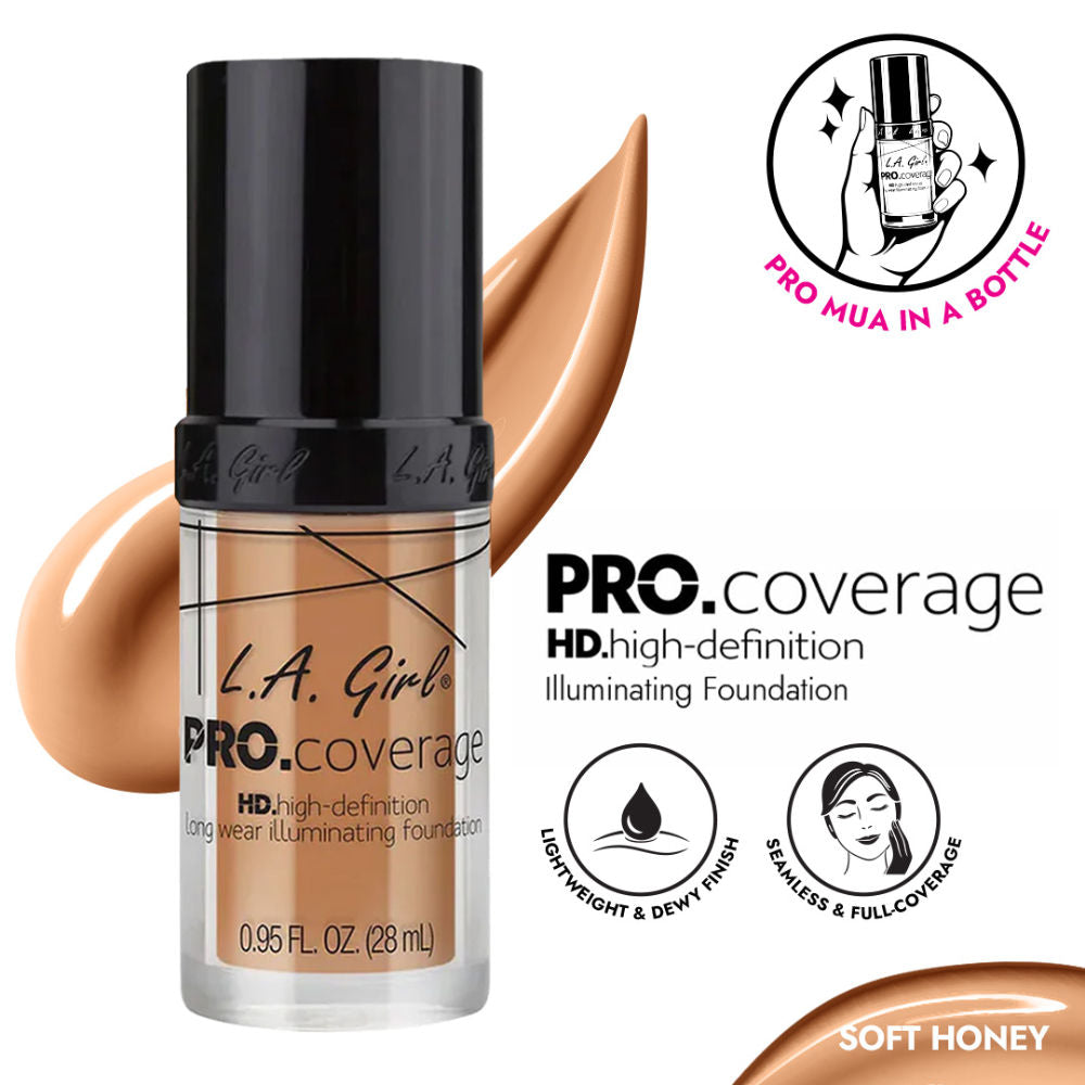 L.A Girl Pro Coverage Illuminating Liquid Foundation - Soft Honey