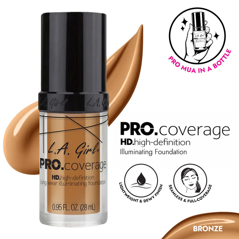 L.A Girl Pro Coverage Illuminating Liquid Foundation - Bronze