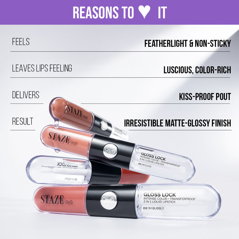 9to9 Gloss Lock 2-In-1 Liquid Lipstick